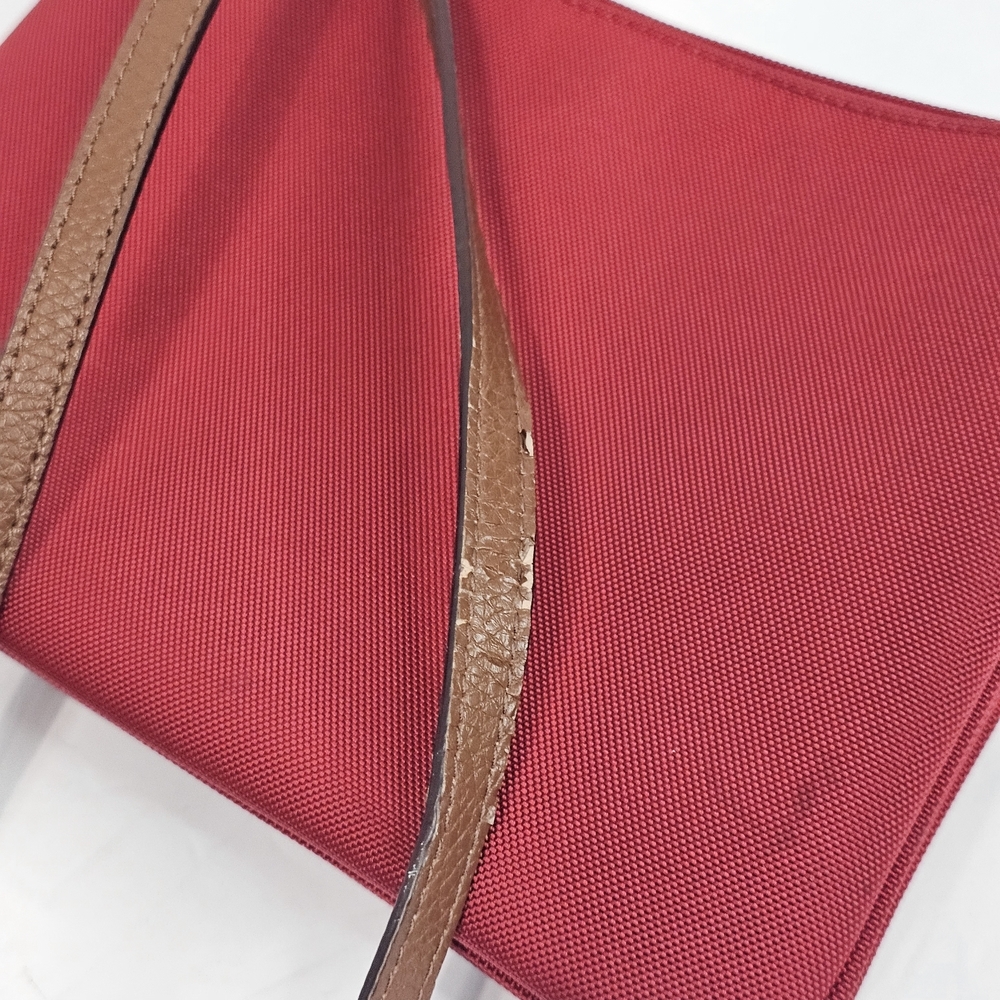 Lauren Ralph Lauren Plain Red Zip Crossbody Clutch Bag Case Pouch - Picture 14 of 14